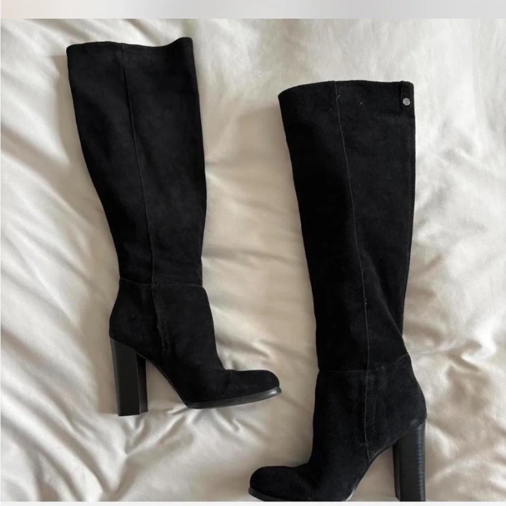 Sam Edelman Black Suede Knee High Boots